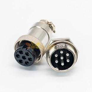 Conector de cabo de aviação GX20 Uxcell 7 Pin Round Female Plug Male Socket Straight Plug feminino