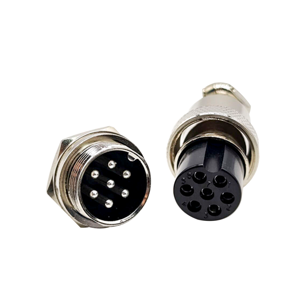 Aviation Cable Connector GX20 Uxcell 7 Pin Round Female Plug Male Socket Straight