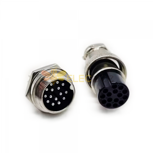Circular Connector 15 Pin Male Socket and Female Plug GX20 Bulkhead
