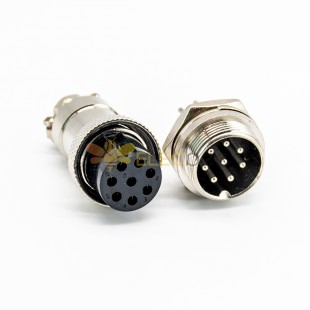GX20 8 Pin Connector Straight Standard Type Female Pulg to Male Socket Rear Bulkhead Solder Type For Cable