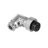 GX20 Aviation Wire Connector 9 Pin Angled Female Plug Metal Male Socket Back Mount Solder Cup