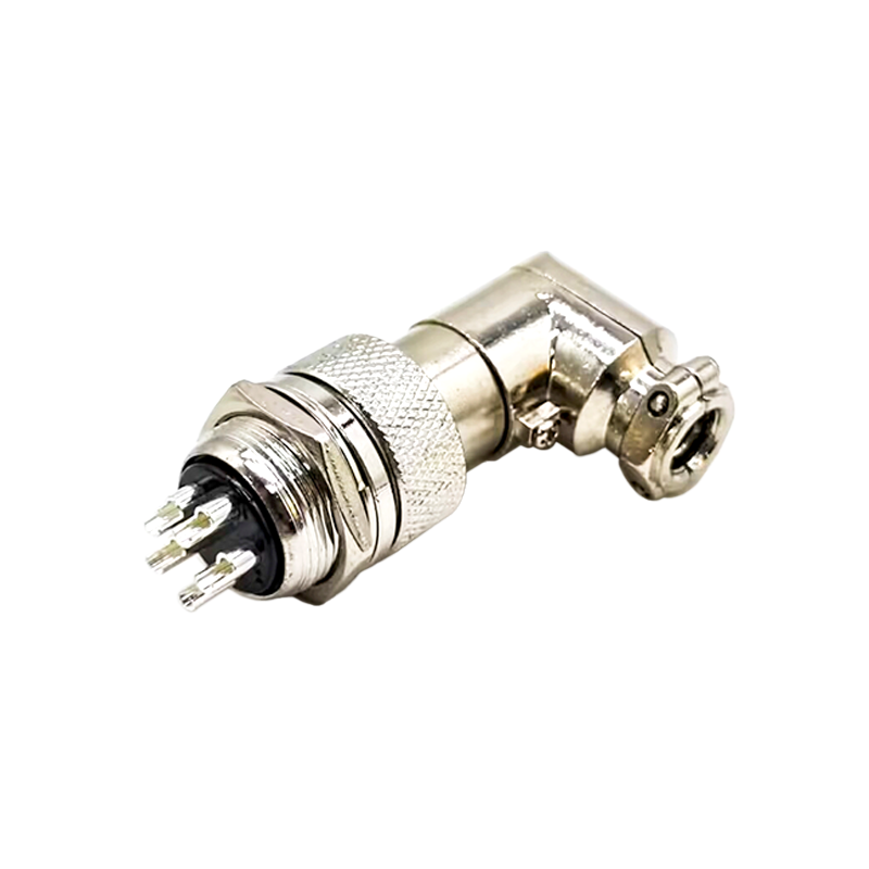 GX20 Connector 4 Pin Angled Female Plug Aviation Wire Connector Metal Male Socket Back Mount Solder Cup