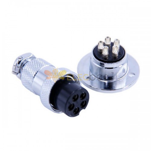 Male Female Connector GX20-5 Circular Flange Mount Straight Plug and Socket