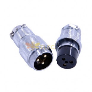 3 Pin Metal Circular Connector Docking Cable Straight GX25 Male Female Wiring Plug