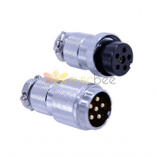 Butt Joint Connector GX25-6 Pin Straight Male Female Cable Connector plug +socket