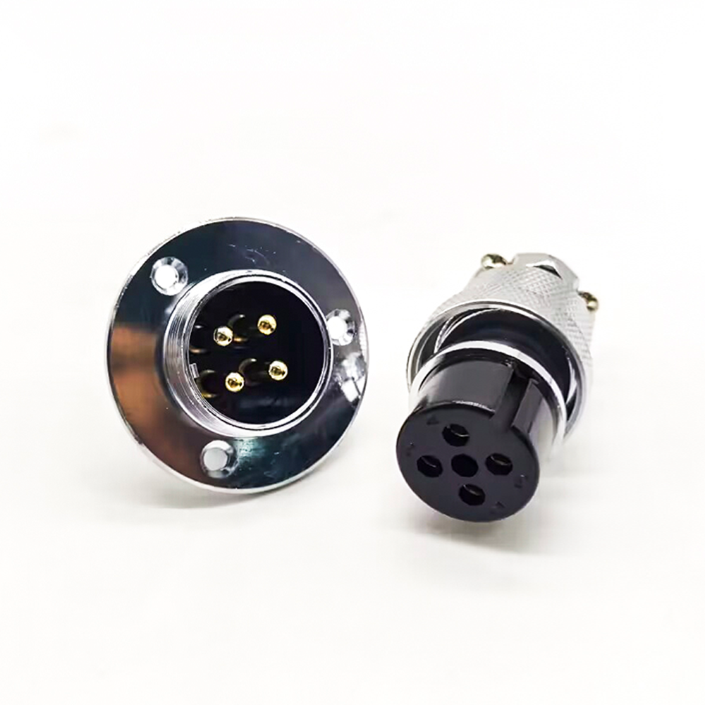 GX25 Aviation Plug Socket Connector 4P Flange Straight Male and Female Electrical Connector