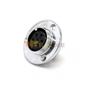 리버스 소켓 GX30 7 핀 여성 스트라이 플랜지 장착 솔더 컵 케이블