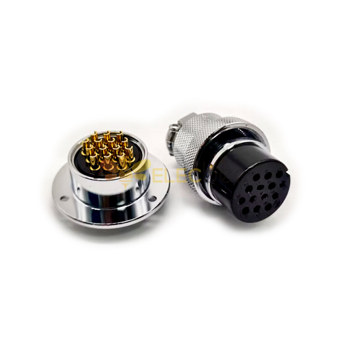 Round Metal Flange 14 Pin Conector GX30 Straight Male Female Plug and Socket 2sets Round Metal Flange 14 Pin Connector GX30 Stra