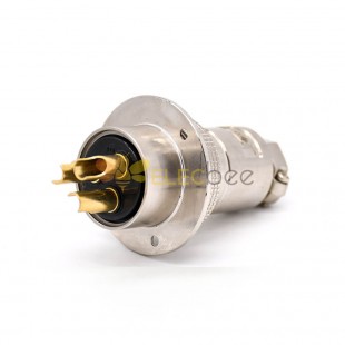 3 Pin Aviation Connector GX35 Straight Metal Female Cable Plug Male Panel Receptacles Solder Type 3 Pin Aviation Connector GX35 