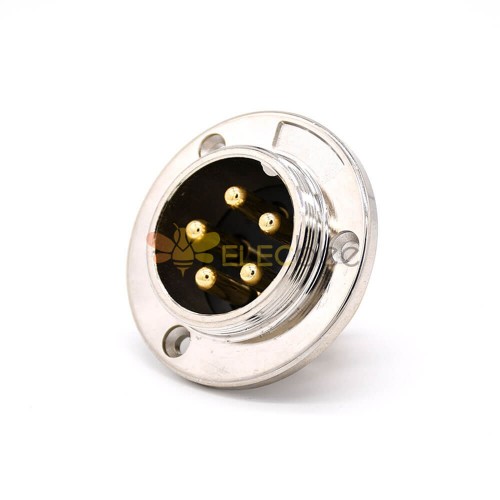 5 Pin Aviation Connector GX35 Straight Metal Male Receptacles Circular Round Flange 5 Pin Aviation Connector GX35 Straight Metal