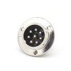 8 Pin Receptacle GX35 Straight Metal Masculino Painel Receptacles 3 Buracos Flange conector
