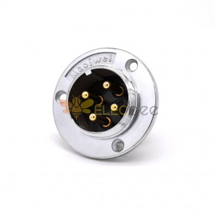 4芯航空插座 GX48三孔圓形法蘭公頭常規插座
