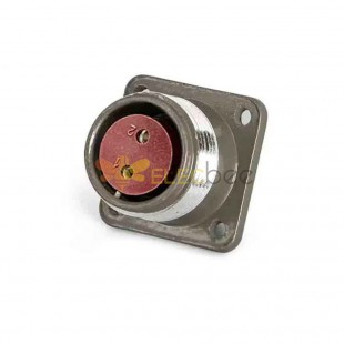P20 2-Pin Female Socket Reverse Flange Mount P20K2A Aviation Connector