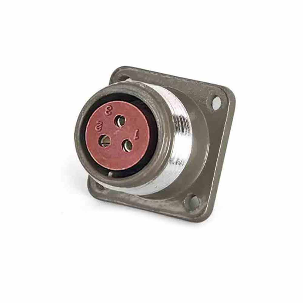 P20K3A Aviation Connector P20 3-Pin Female Socket Reverse Flange Mount