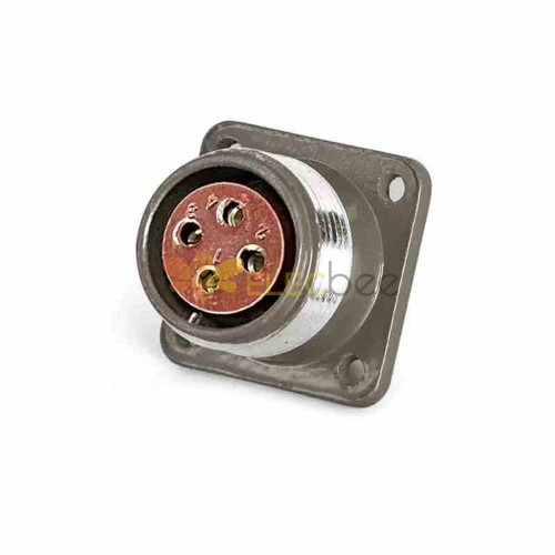 P20K6A Aviation Connector P20 4-Pin Female Socket Reverse Flange Mount