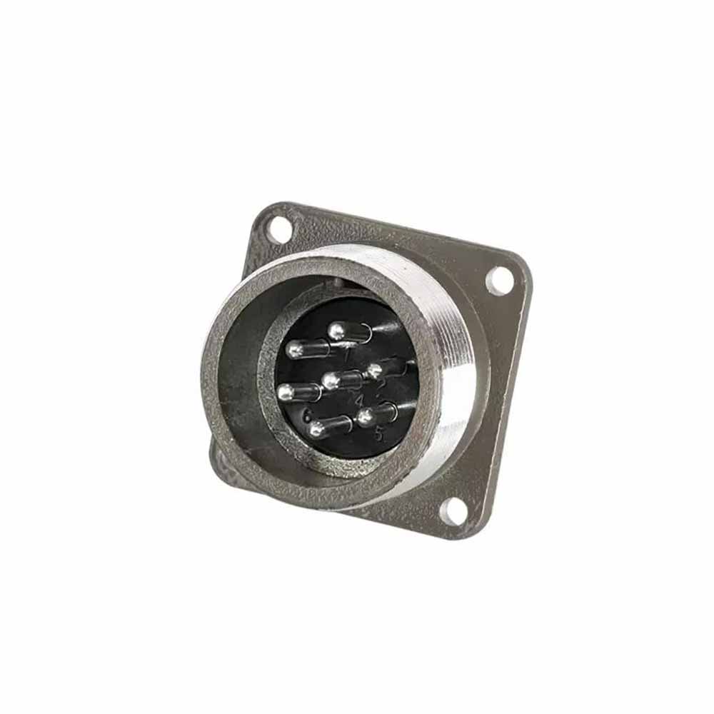 P28 7 Pin Male Socket Straight Flange P28J4A Aviation Connector