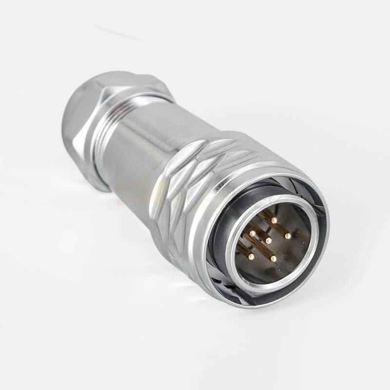 SF20-6 Pin Plug+Socket Waterproof 4-Hole Flange Metal Aviation Quick Push-Pull Circular Industrial
