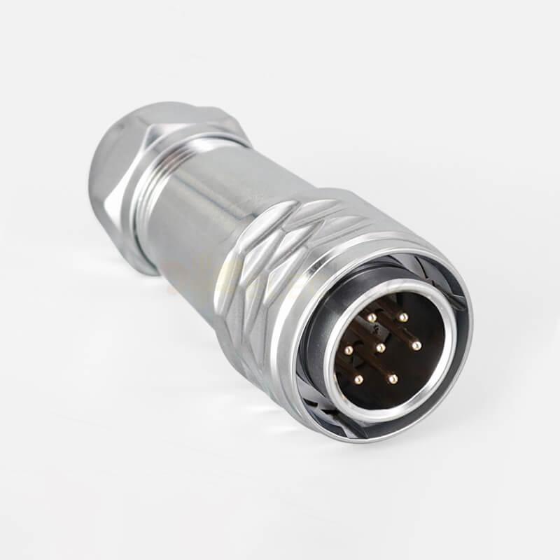 SF20-7 Pin Plug+Socket Impermeable Brida de 4 orificios Quick Push-Pull Metal Aviación Circular Industrial