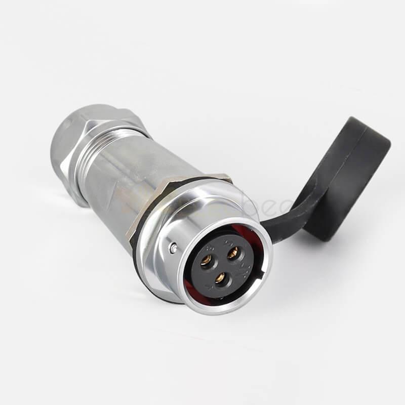 Metal Havacılık Endüstriyel SF20-3 Pin Yerleştirme Kamera Kablosu Erkek Dişi Yerleştirme Su Geçirmez Dairesel Push-Pull Hızlı