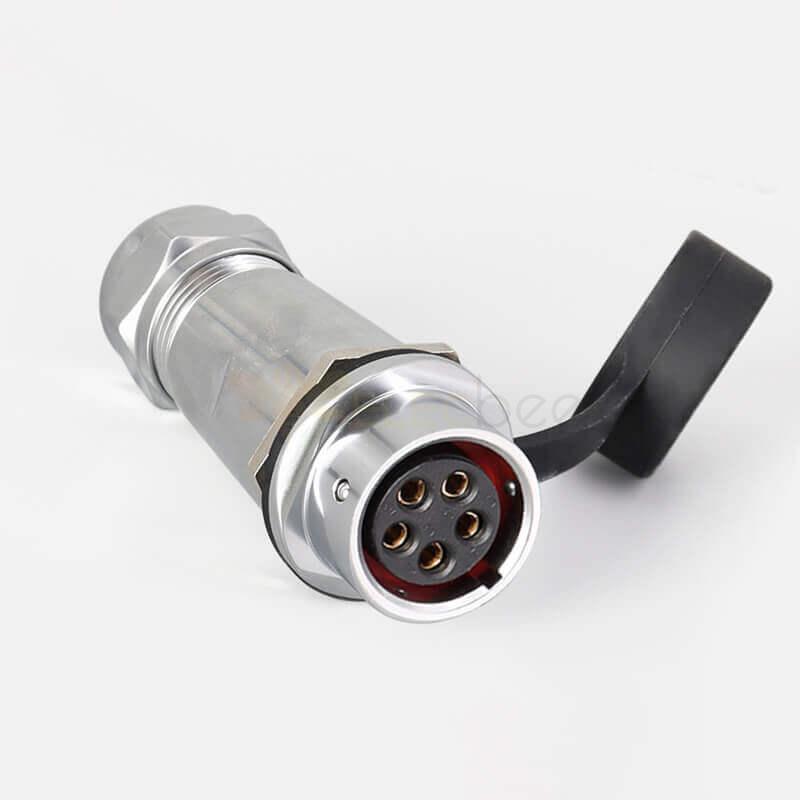 Endüstriyel Hızlı Push-Pull SF20-5 Pin Erkek Dişi Yerleştirme Kamera Kablosu Su Geçirmez Metal Dairesel Havacılık