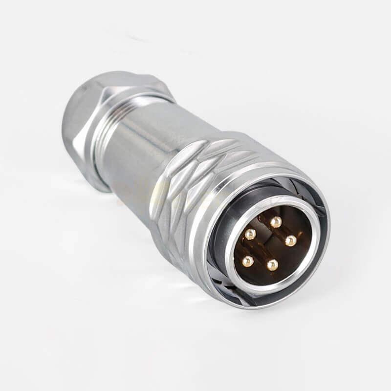 Endüstriyel Hızlı Push-Pull SF20-5 Pin Erkek Dişi Yerleştirme Kamera Kablosu Su Geçirmez Metal Dairesel Havacılık