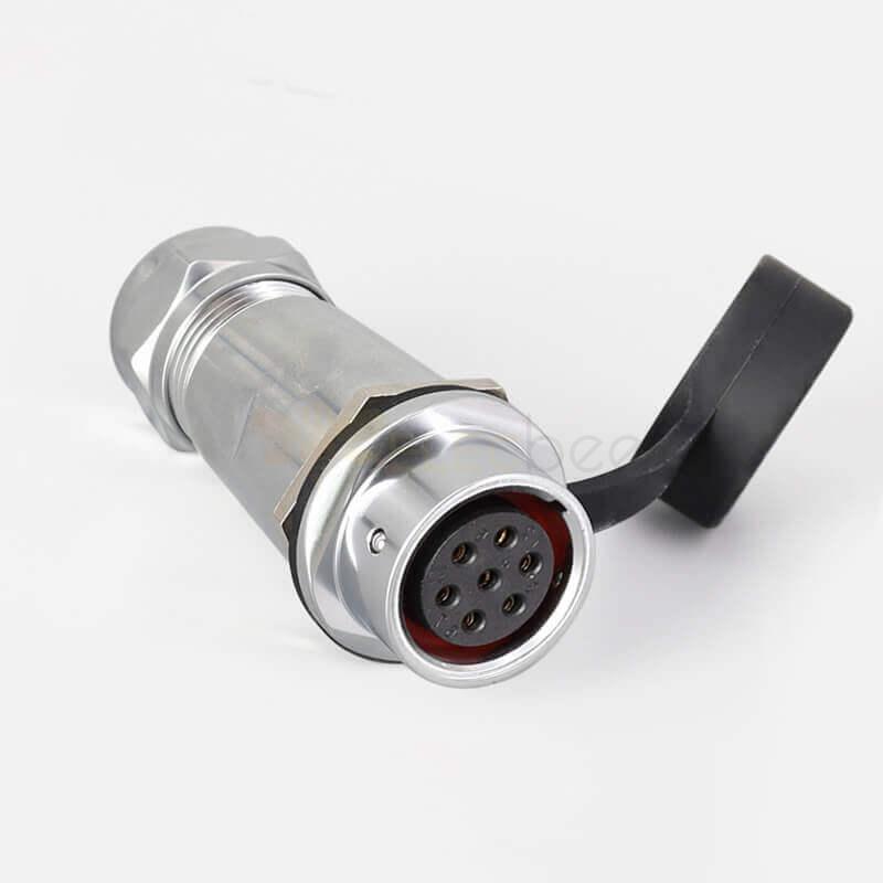 Dairesel Metal Havacılık SF20-7 Pin Erkek Dişi Yerleştirme Kamera Kablosu Su Geçirmez Hızlı Endüstriyel Push-Pull