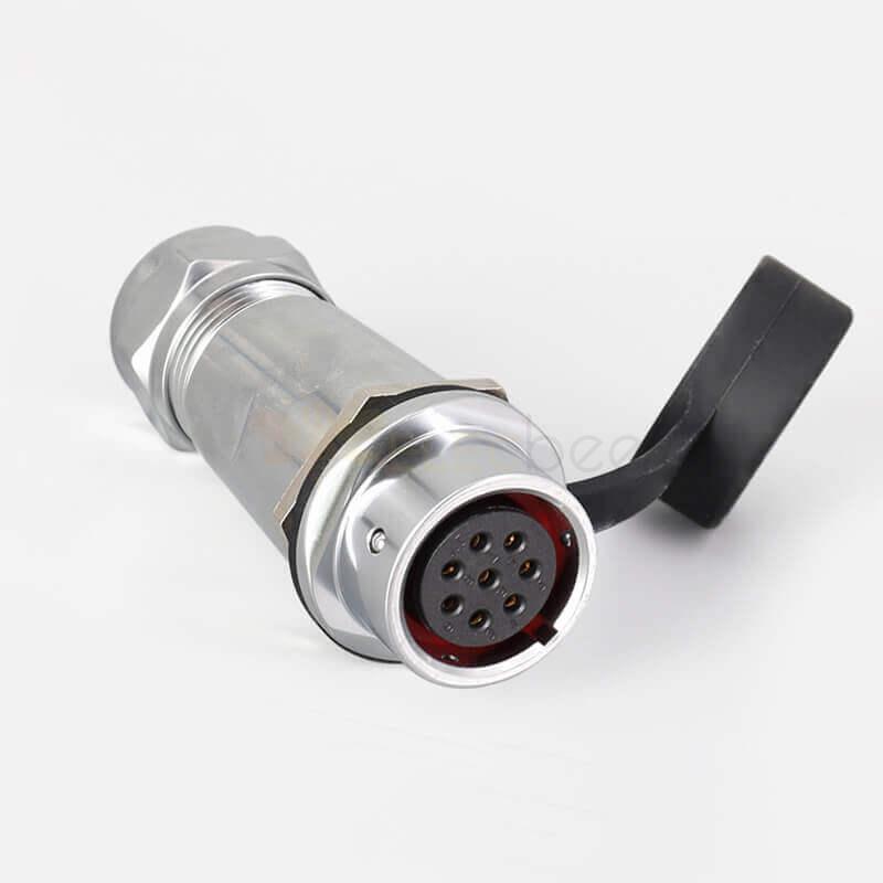 Metal Havacılık Endüstriyel SF20-8 Pin Erkek Dişi Yerleştirme Kamera Kablosu Su Geçirmez Dairesel Push-Pull Hızlı