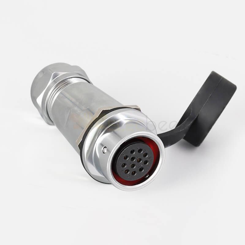 Endüstriyel Hızlı Push-Pull SF20-12 Pin Erkek Dişi Yerleştirme Kamera Kablosu Su Geçirmez Metal Dairesel Havacılık