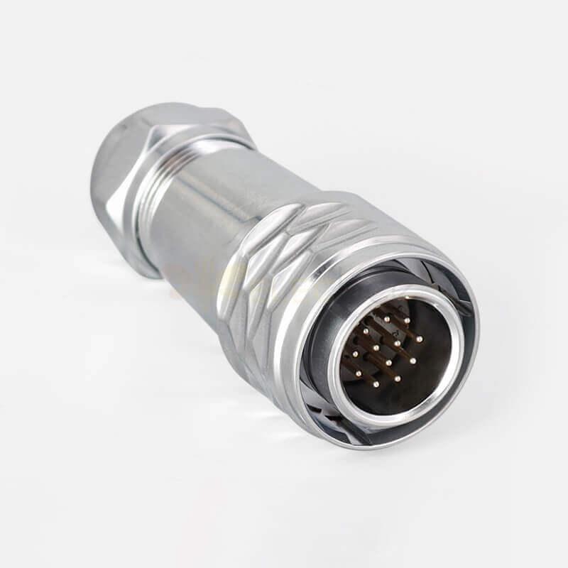 Endüstriyel Hızlı Push-Pull SF20-12 Pin Erkek Dişi Yerleştirme Kamera Kablosu Su Geçirmez Metal Dairesel Havacılık