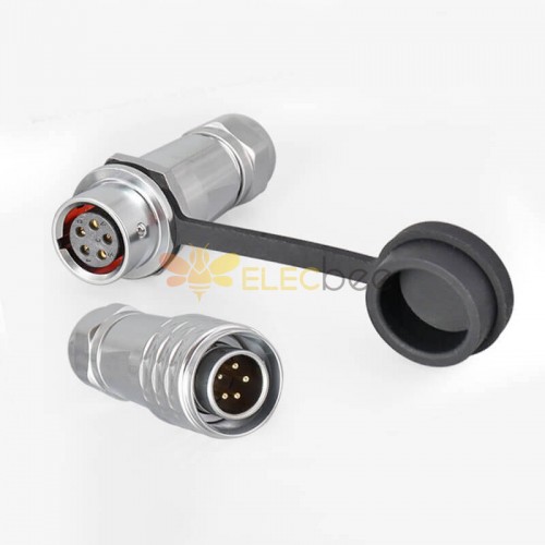 Industrial Quick Push-Pull SF12-5 Pin Macho Hembra Docking Camera Cable Impermeable Metal Circular Aviación