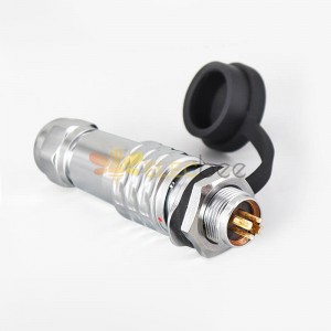SF12-4 Pin Plug+Socket Back Mount Aviation Circular Quick Push-Pull Industrial Metal Impermeable