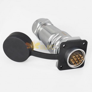 SF20-10 Pin Waterproof Plug+Socket 4-Hole Flange Aviation Quick Circular Push-Pull Industrial Metal