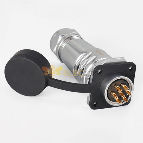 SF20-7 Pin Plug+Socket Impermeable Brida de 4 orificios Quick Push-Pull Metal Aviación Circular Industrial