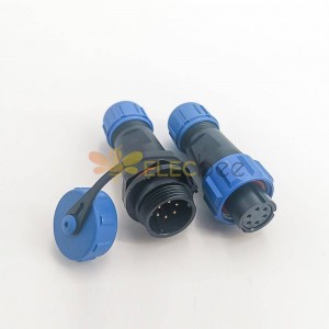 IP68 Connector SP13 Series Waterproof butt Connector 6 pin in line Female Plug & Male Socket straight With Waterproof Cover