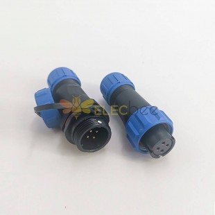 SP13 in line SP13 Series Waterproof butt Connector 4 pin in line Male Plug & Female Socket straight With Waterproof Cover