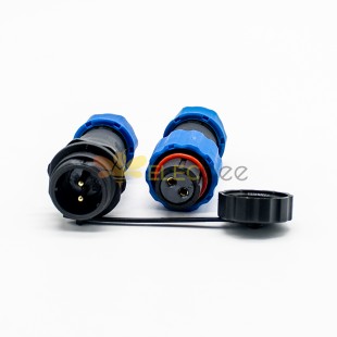 SP13 Series Waterproof Connector 2 pin in line Female Plug & Male Socket straight With Waterproof Cover