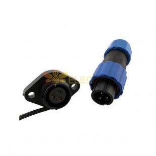 SP13 Waterproof Connector Plug and Socket with 2 Hole Flange
