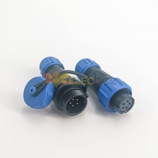 連接器SP系列防水連接器SP13IP68對接式母插頭+公對接插座5芯電纜對接款