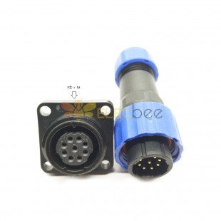 Conector SP17 masculino Plug & FeMale Soquete 4 furos flange painel mount SP17 9 pinos Conector