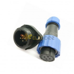 IP68 Connector SP17 Female Plug & Male Socket 2 hole flange panel mount SP17 4 pin Connector
