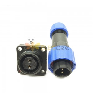 IP68 Connector SP17 male Plug & FeMale Socket 4 hole flange panel mount SP17 2 pin Connector