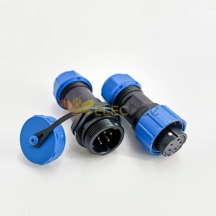 Conector de alimentación IP68 SP17 Series 5 pin hembra plug & macho Socket en línea Conectores impermeables a torter