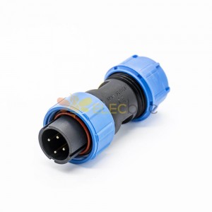 防水工業連接器SP17對接式4芯直式公插頭母插頭防塵防水連接器接線焊接