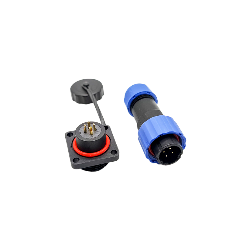 Conector SP17 masculino Plug & FeMale Socket 4 furo flange painel mount SP17 4 pinos Conector
