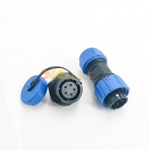 防水航空插头插座SP17 5芯IP68防水连接器公插头+母后螺母插座