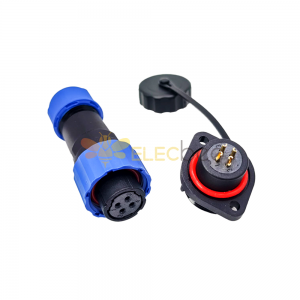 Waterproof solder Connectors SP17 Series 4 pin Female Plug & Male 2 Hole Flange Socket Waterproof Connectors