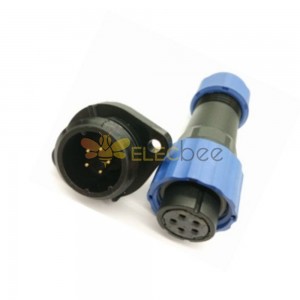 Elecbee Connector SP17 Female Plug & Male Socket 2 hole flange panel mount SP17 5 pin Connector
