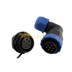 7 Pin Connectors IP67 SP21 Panel Mount Socket Right Angle Plug Type