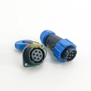 12 針連接器防水公插頭和母插座 2 孔法蘭面板安裝焊接類型 SP21 系列
