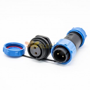 2 Pin Waterproof Cable Connector SP21 Straight Male Plug and Female Socket Bulkhead Waterproof Dustproof Connector